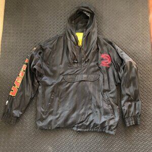 TWO HYPE ATLANTA HAWKS HOODED WINDBREAKER JACKET SIZE M SPORTY ATHLEISURE